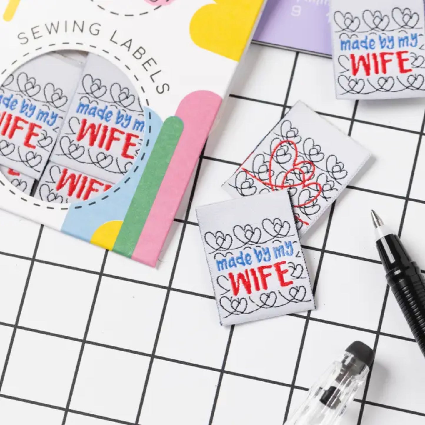 Étiquettes tissées à coudre Little Rosy Cheeks - Fabriquées par ma femme