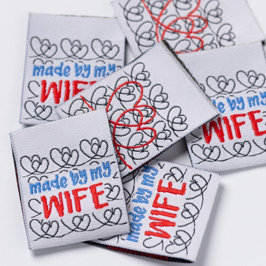 Étiquettes tissées à coudre Little Rosy Cheeks - Fabriquées par ma femme
