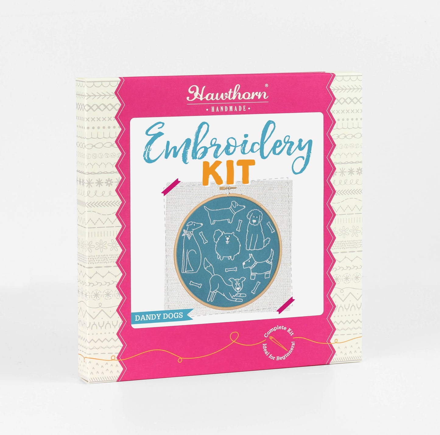 Dandy Dogs Embroidery Kit, Complete Craft Kit for Beginners