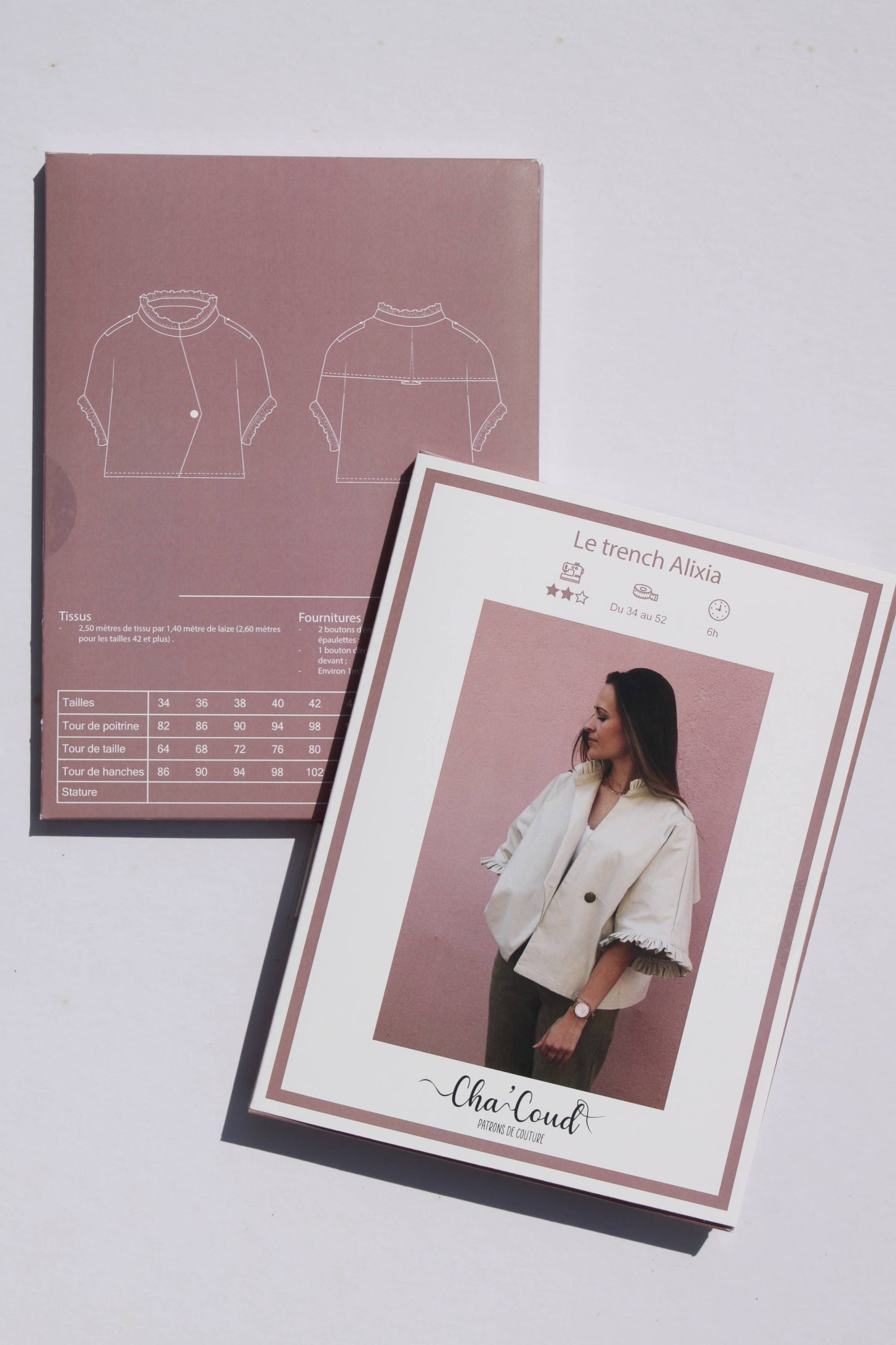Alixia Trench Coat Paper Sewing Pattern by Cha' coud