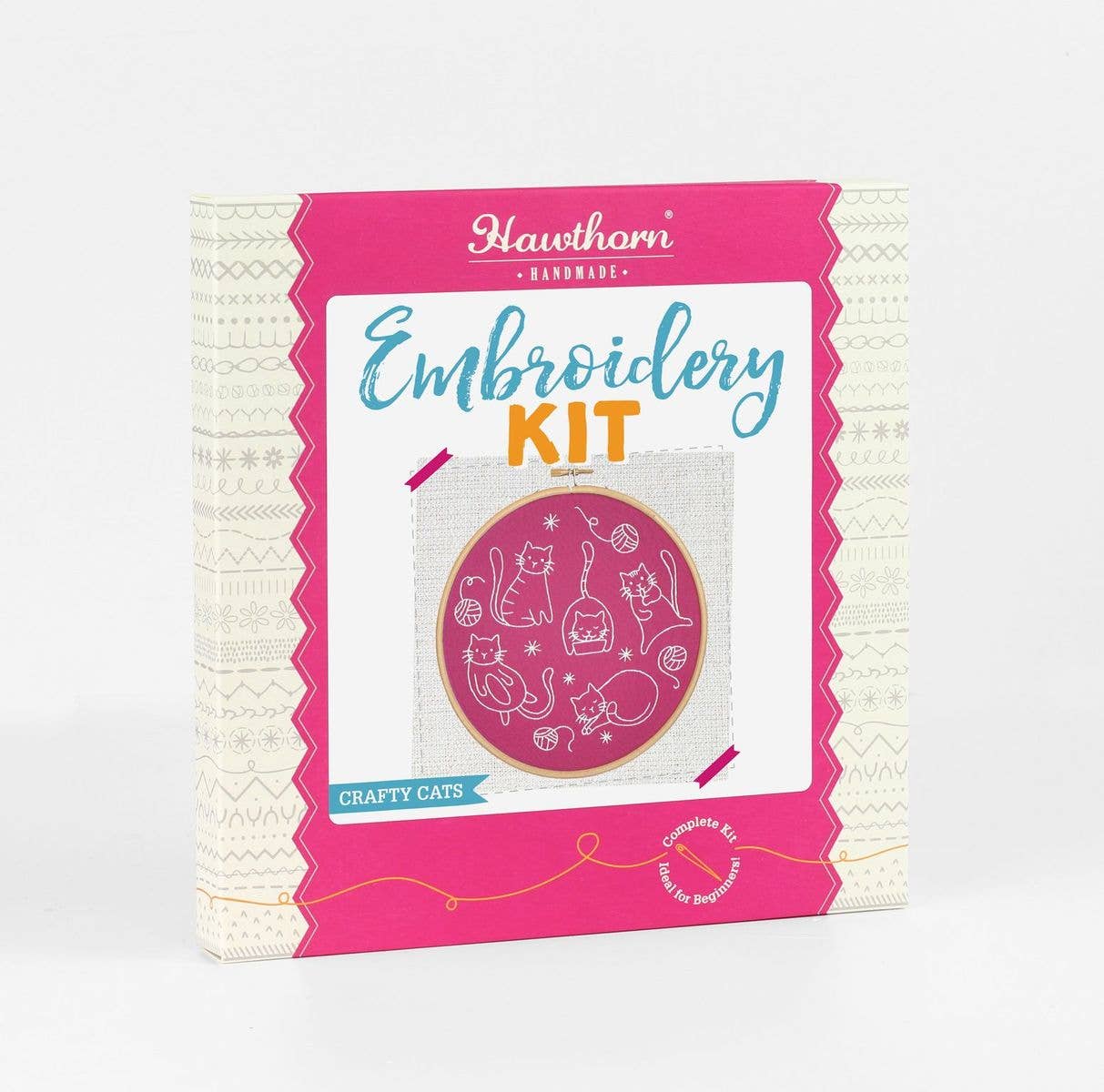 Crafty Cats Embroidery Kit, Complete Craft Kit for Beginners