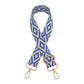 Interchangeable Ready to Use Bag Straps, Diamond Design 3.8cm Wide, Gold Hardware