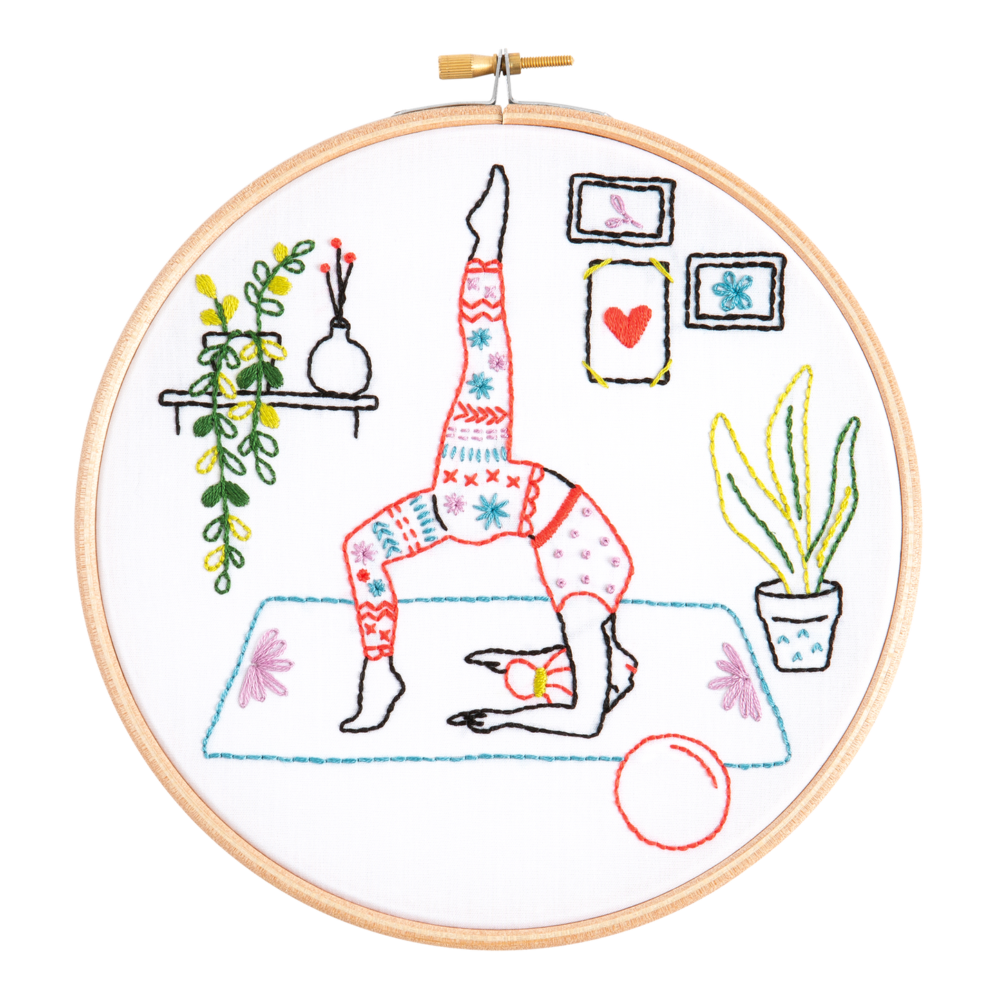 Yoga Embroidery Kit (Stretch), Complete Craft Kit