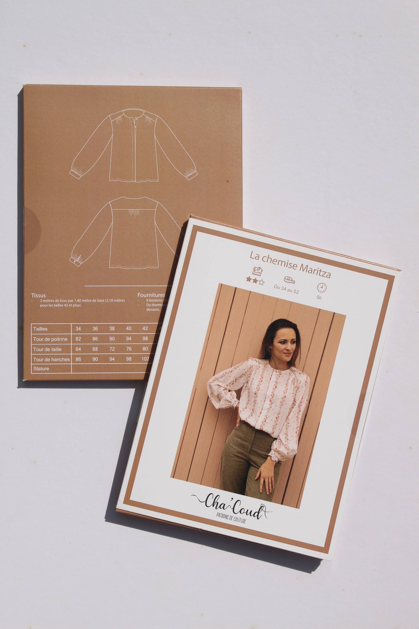 Maritza Shirt Paper Sewing Pattern by Cha' coud