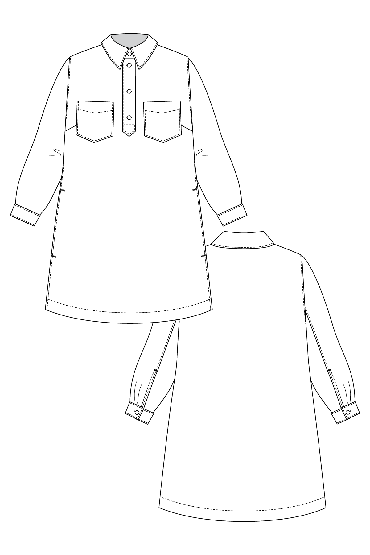 Loviisa Shirt Dress Sewing Pattern by Named