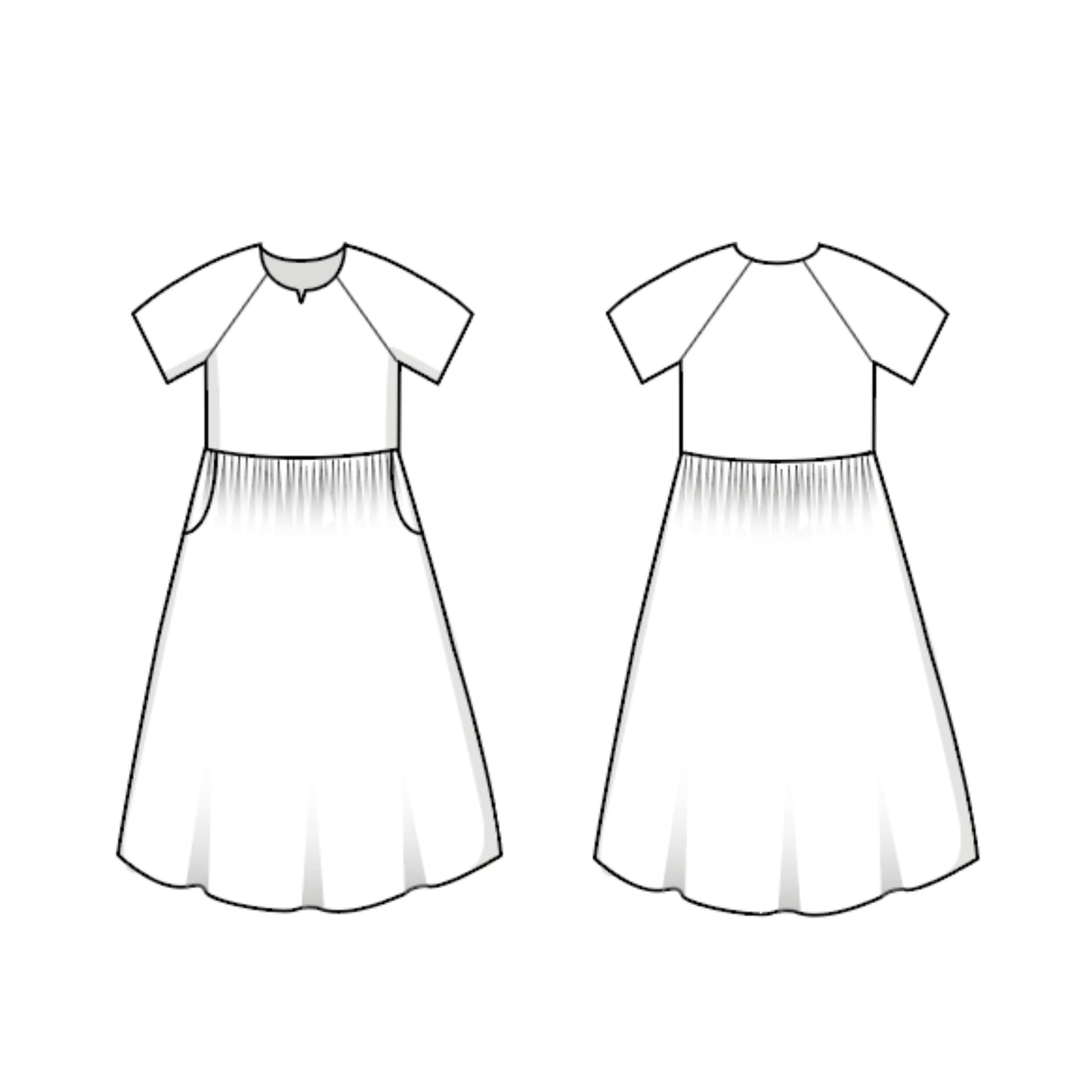 Patrón de papel para coser el vestido Ripple, tallas 8-26 (Reino Unido)