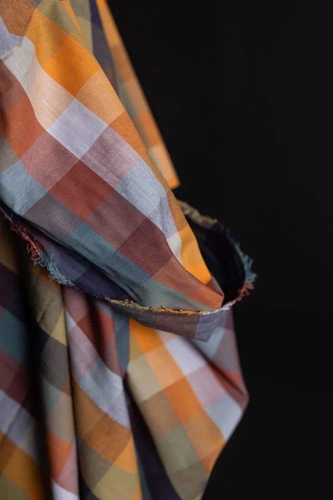 Merchant and Mills Organic Cotton Dressmaking Fabric 'Harvest Check'