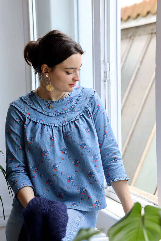 Tissu de confection en satin de coton « Symphony » de Lise Tailor - Collection Printemps 2025