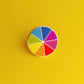 Broche en émail, cadeau de couture, motif roue de couleurs vives