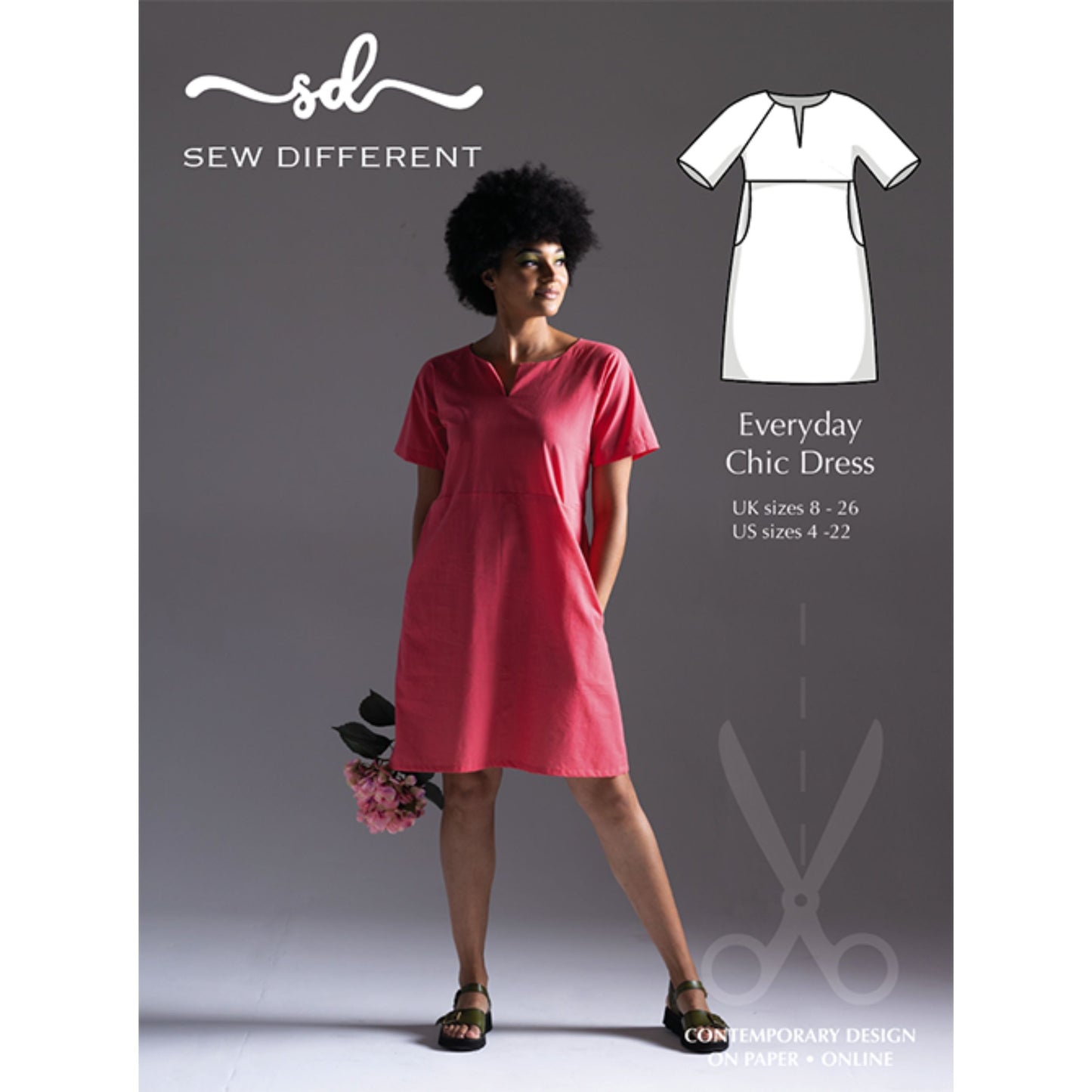 Patron de couture pour robe Every Day Chic, tailles UK 8 à 26