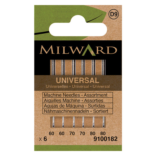 Universal Sewing Machine Needles, Fine Assortment 60 - 80