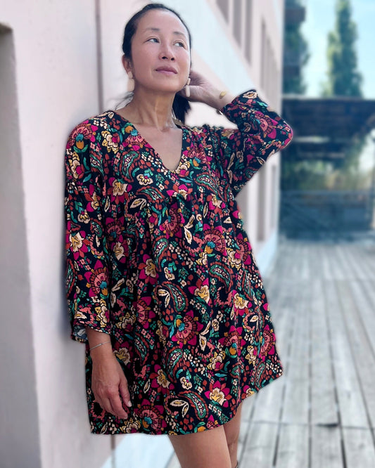 Vibrant Paisley Print Viscose Dressmaking Fabric by French Brand My Dress Made 'Bohemian'