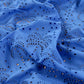 Tissu Godmother Palmier Coton Broderie Anglaise Tissu de Couture Bleu Pervenche