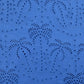 Tissu Godmother Palmier Coton Broderie Anglaise Tissu de Couture Bleu Pervenche