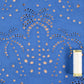 Tissu Godmother Palmier Coton Broderie Anglaise Tissu de Couture Bleu Pervenche