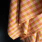 Tissu de confection en lin et coton biologique certifié Oeko-Tex de Merchant and Mills, couleur « Rhubarbe et crème anglaise »