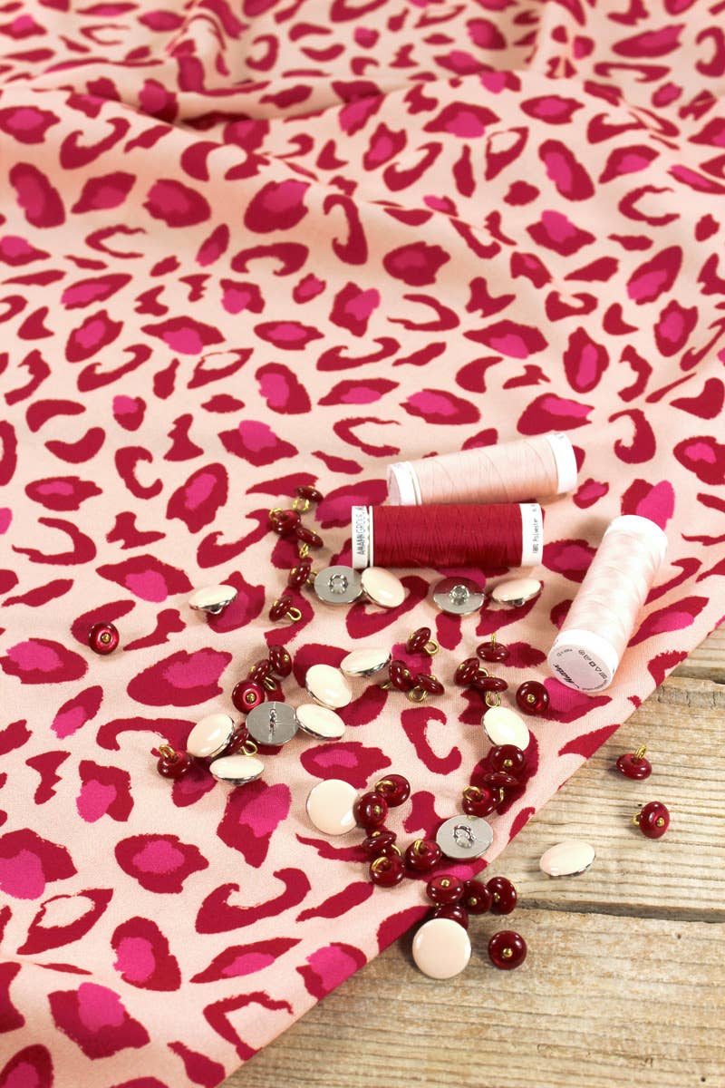 Viscose Dressmaking Fabric 'Bagheera' by Eglantine et Zoé in Pomegranate Red