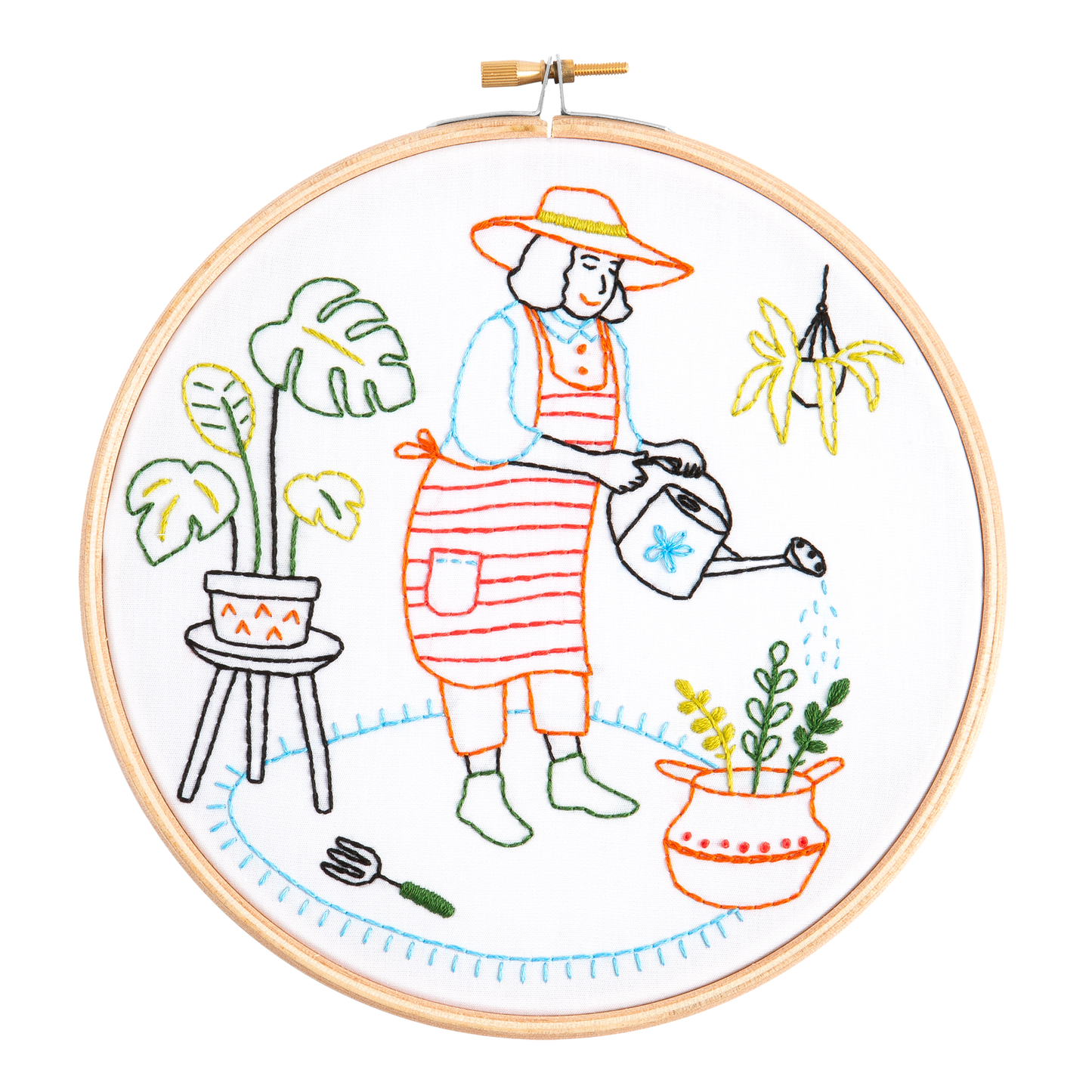 Gardening Embroidery Kit (Grow), Complete Craft Kit