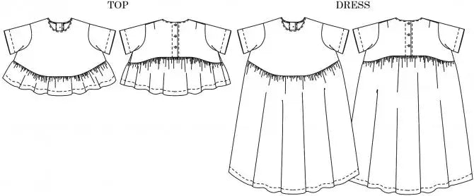 Patron de couture pour robe et haut Florence de Merchant and Mills, tailles UK 6-18