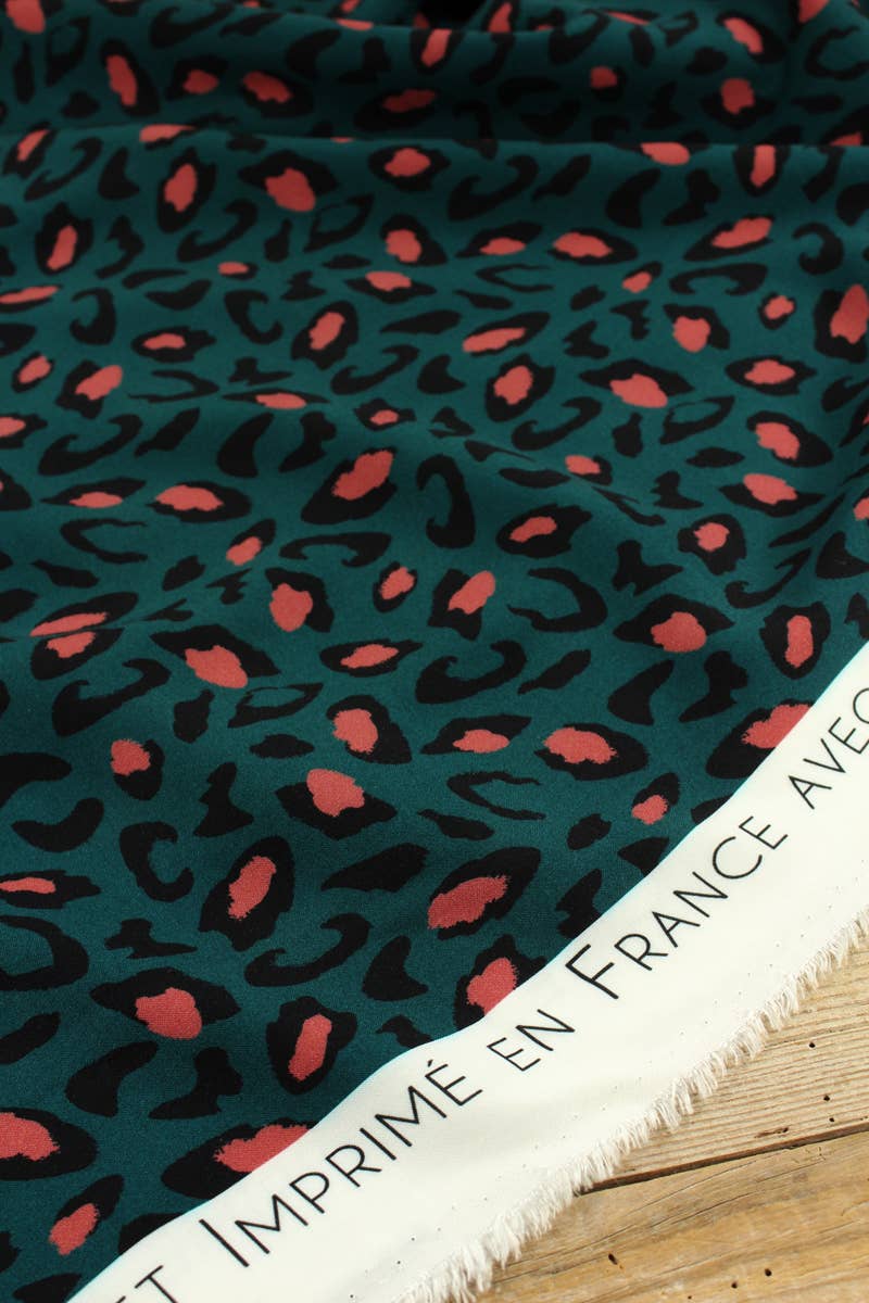 Viscose Dressmaking Fabric 'Bagheera' by Eglantine et Zoé in Dark Green Lagoon