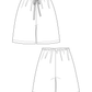 Patron de couture pour pantalons et shorts à taille élastique Aulio, patron papier, tailles XS à XXL