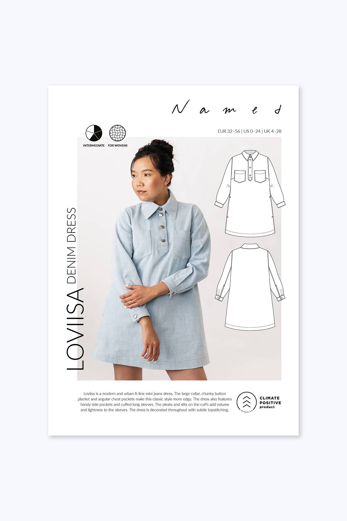 Loviisa Shirt Dress Sewing Pattern by Named