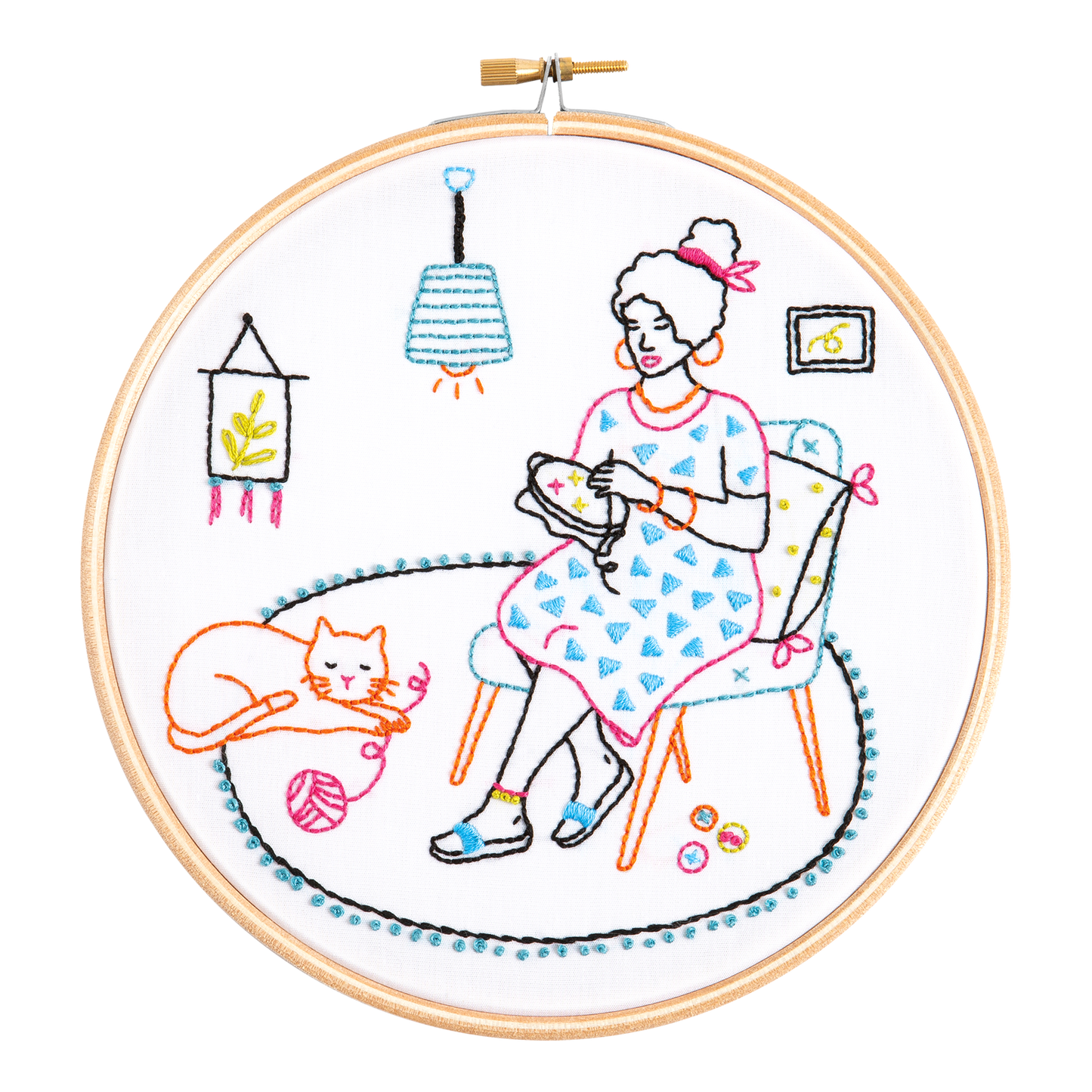 Stitching Embroidery Kit (Relax), Complete Craft Kit